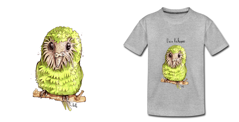 Kakapo Vogel Illustration T-Shirt