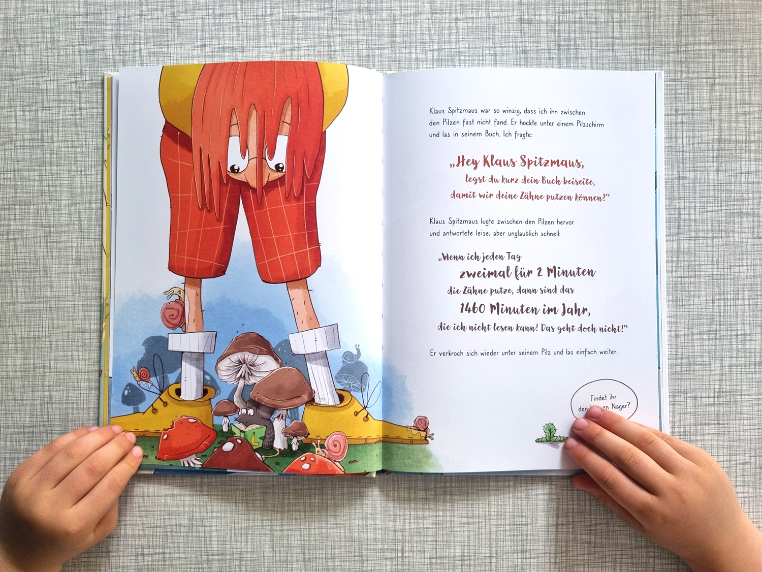 Tante Tilda Kinderbuch – Innenseite mit Doppelseite zum Zähneputzen